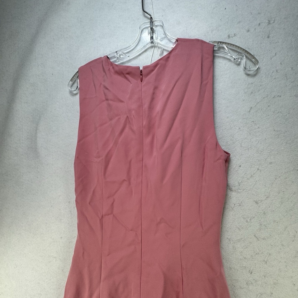 NEW $480 REISS Imogen Sleeveless Ruched Midi Dress in Pink Fitted Side Slit US 4 - Picture 11 of 14